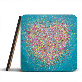 You Make My Heart Smile Coaster Set Rainbow Soul Tree Coaster Set | Rainbow Soul Tree Art Coasters wall art product Jo Gough