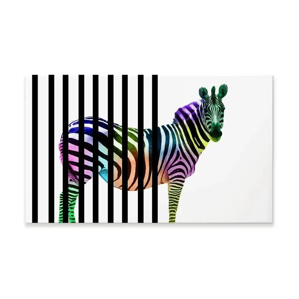 Zebra Behind Bars Canvas Print Zebra Behind Bars Canvas Print wall art product Eavaz / Shutterstock
