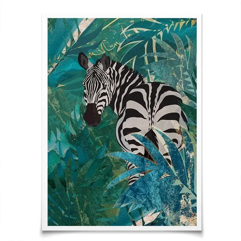 Zebra In The Jungle Art Print Zebra In The Jungle Art Print wall art product Sarah Manovski