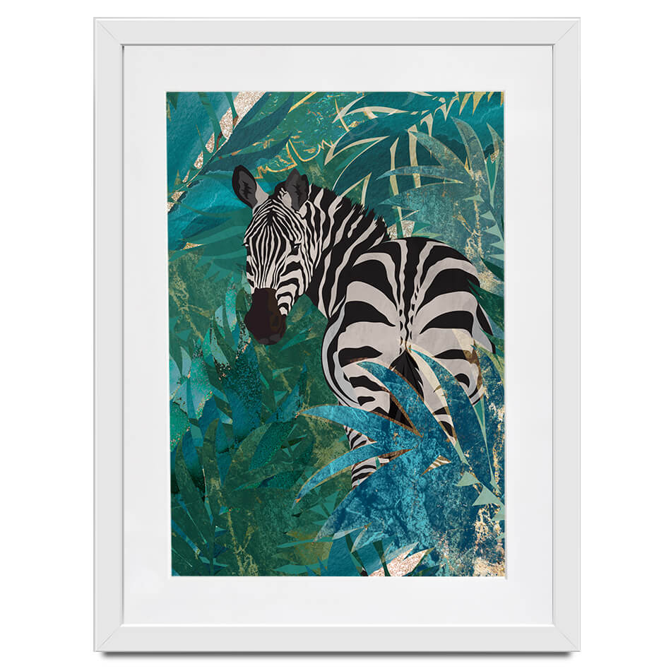 Zebra In The Jungle Framed Art Print Zebra In The Jungle Framed Art Print wall art product Sarah Manovski
