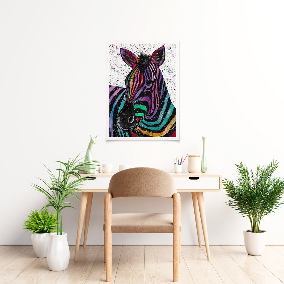 Zebra Nellie Art Print Zebra Nellie Art Print wall art product Emma LC Art