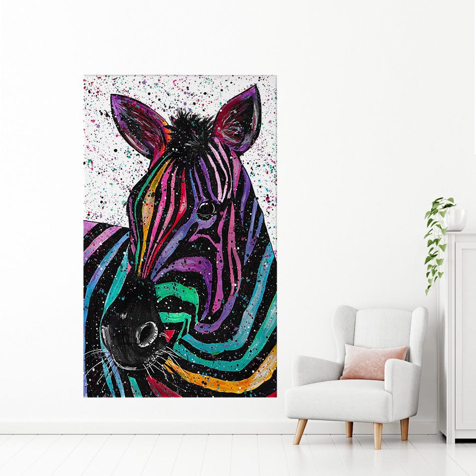 Zebra Nellie Canvas Print wall art product Emma LC Art