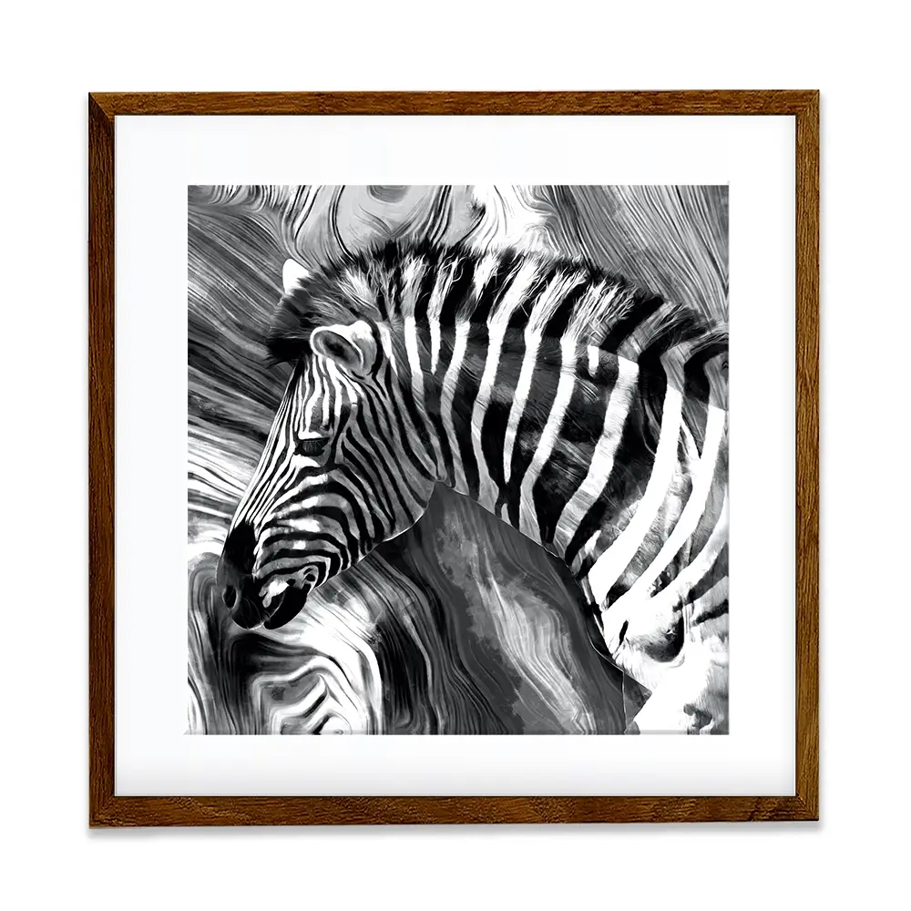 Zebra Square Framed Art Print Zebra Square Framed Art Print wall art product Mohammadreza Zeidabadi / Shutterstock