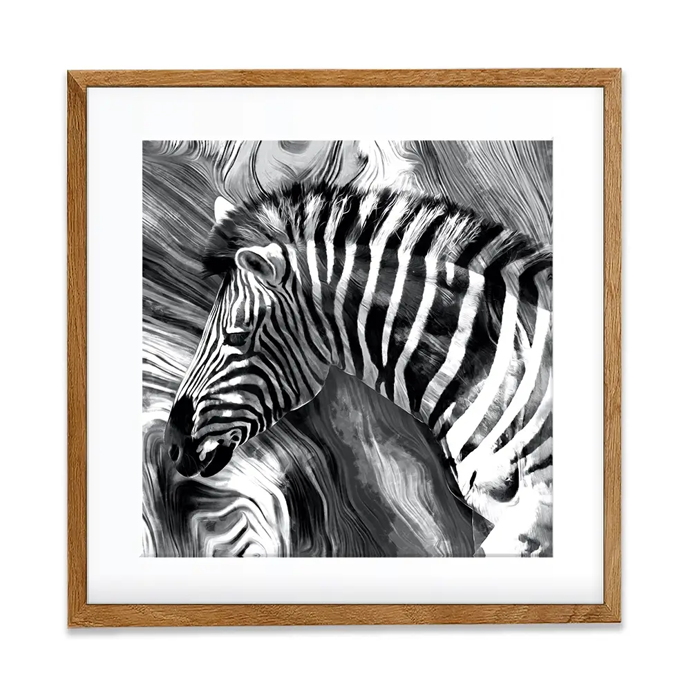 Zebra Square Framed Art Print Zebra Square Framed Art Print wall art product Mohammadreza Zeidabadi / Shutterstock