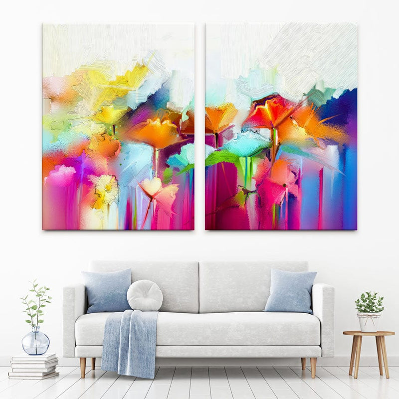 Abstract Flowers Duo Canvas Print wall art product pluie_r / Shutterstock