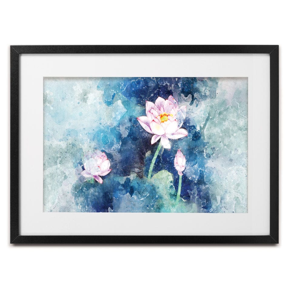 Abstract Pink Flowers Framed Art Print