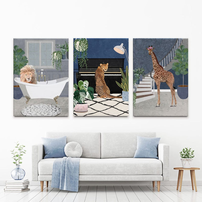Animals In The House Trio Canvas Print wall art product Sarah Manovski