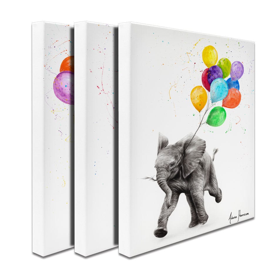 Animals With Balloons Trio Canvas Print wall art product Ashvin Harrison