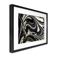 Black Marble Swirls Framed Art Print wall art product CARACOLLA / Shutterstock