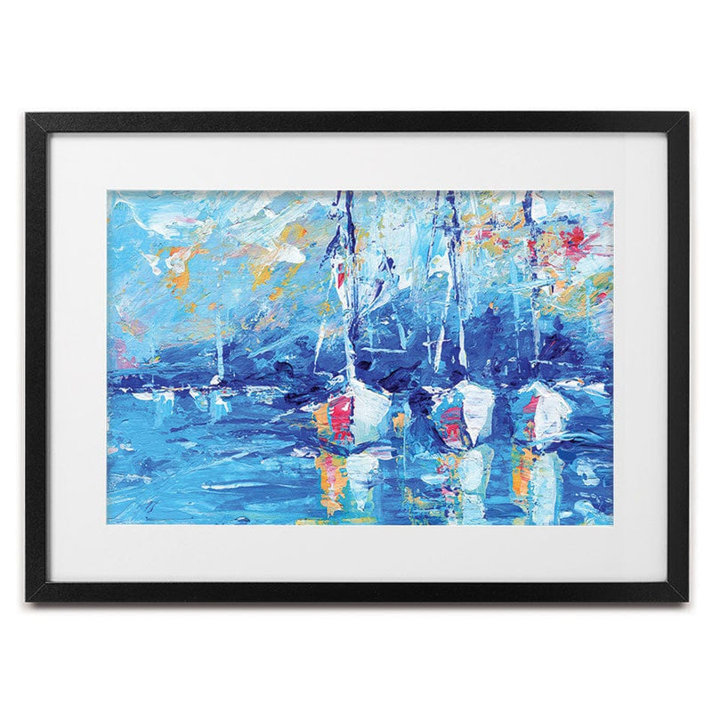 Blue Boats Framed Art Print wall art product LoveDesignShop / Shutterstock