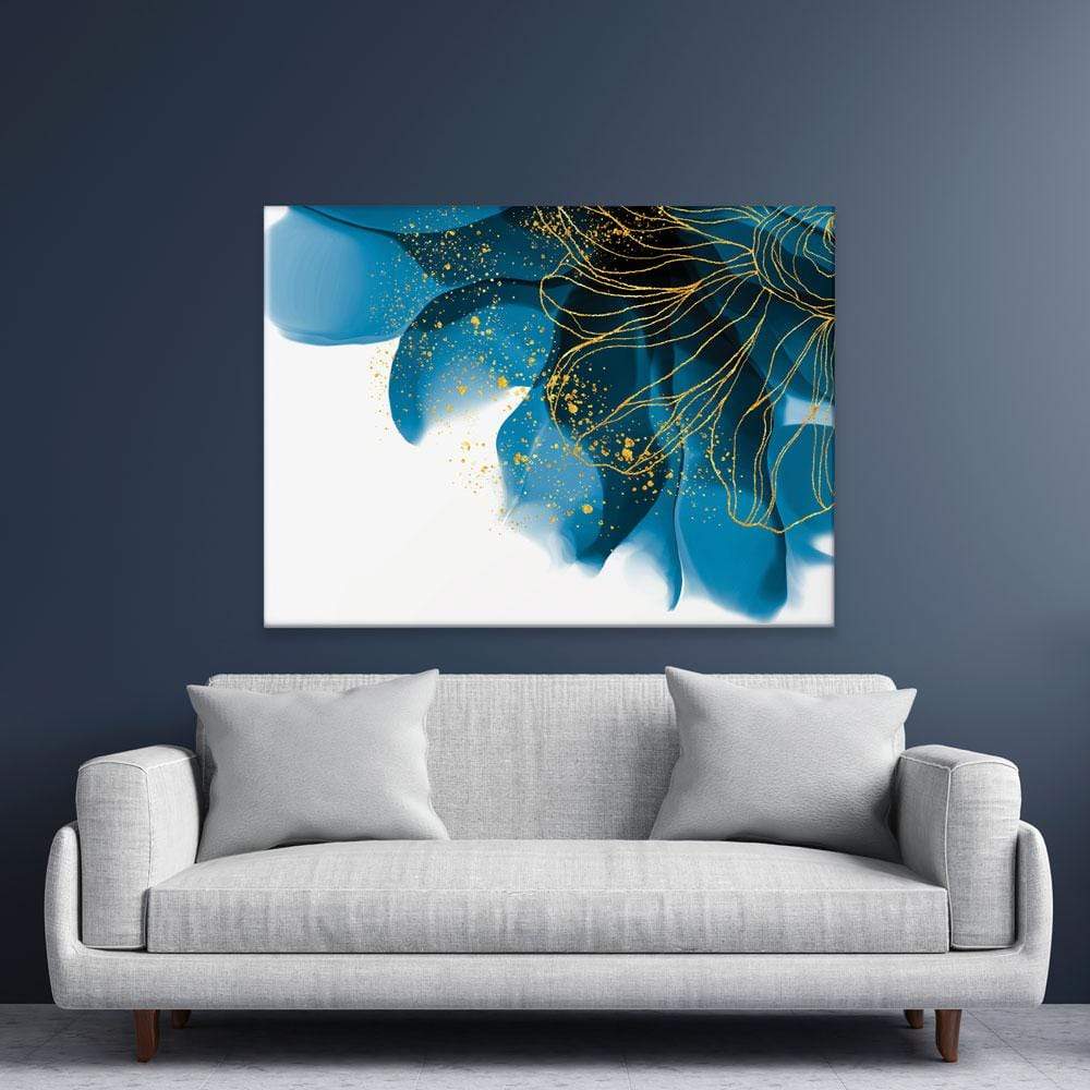 Blue Floral Speckles Canvas Print wall art product Olga.And.Design / Shutterstock