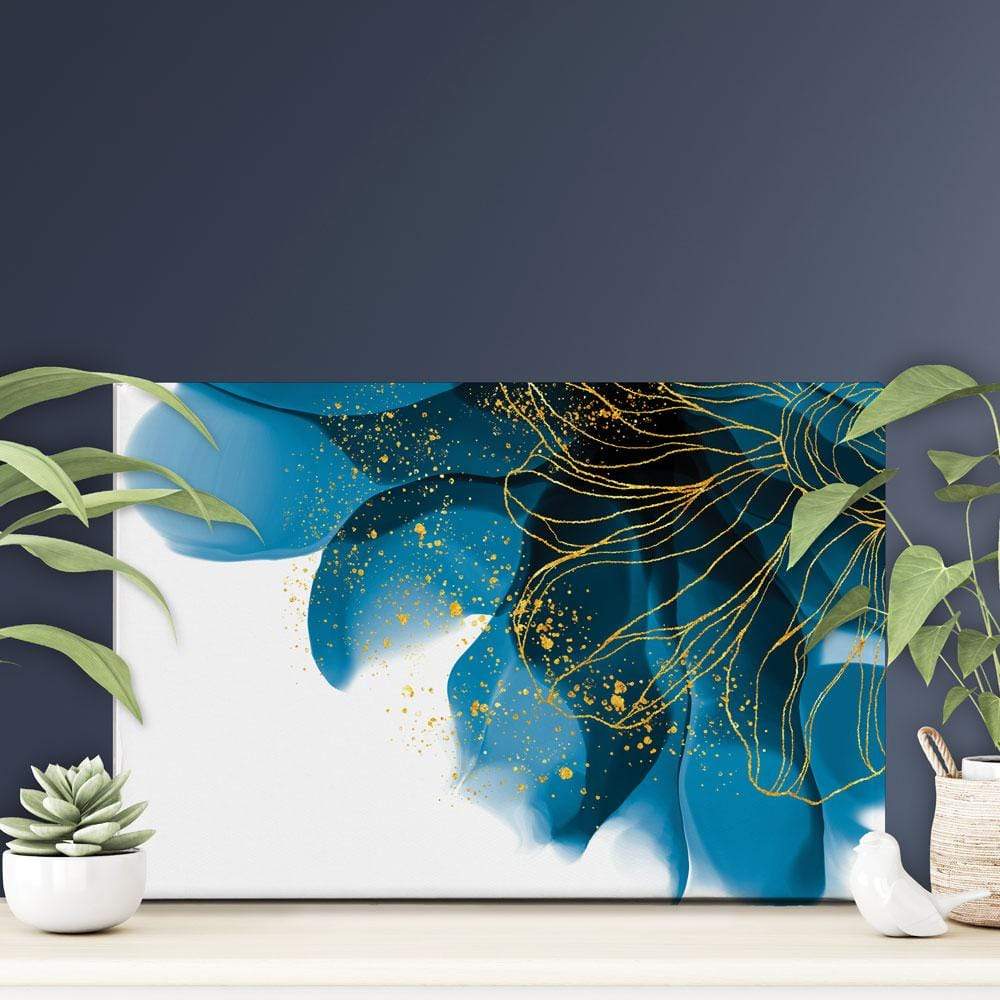 Blue Floral Speckles Canvas Print wall art product Olga.And.Design / Shutterstock