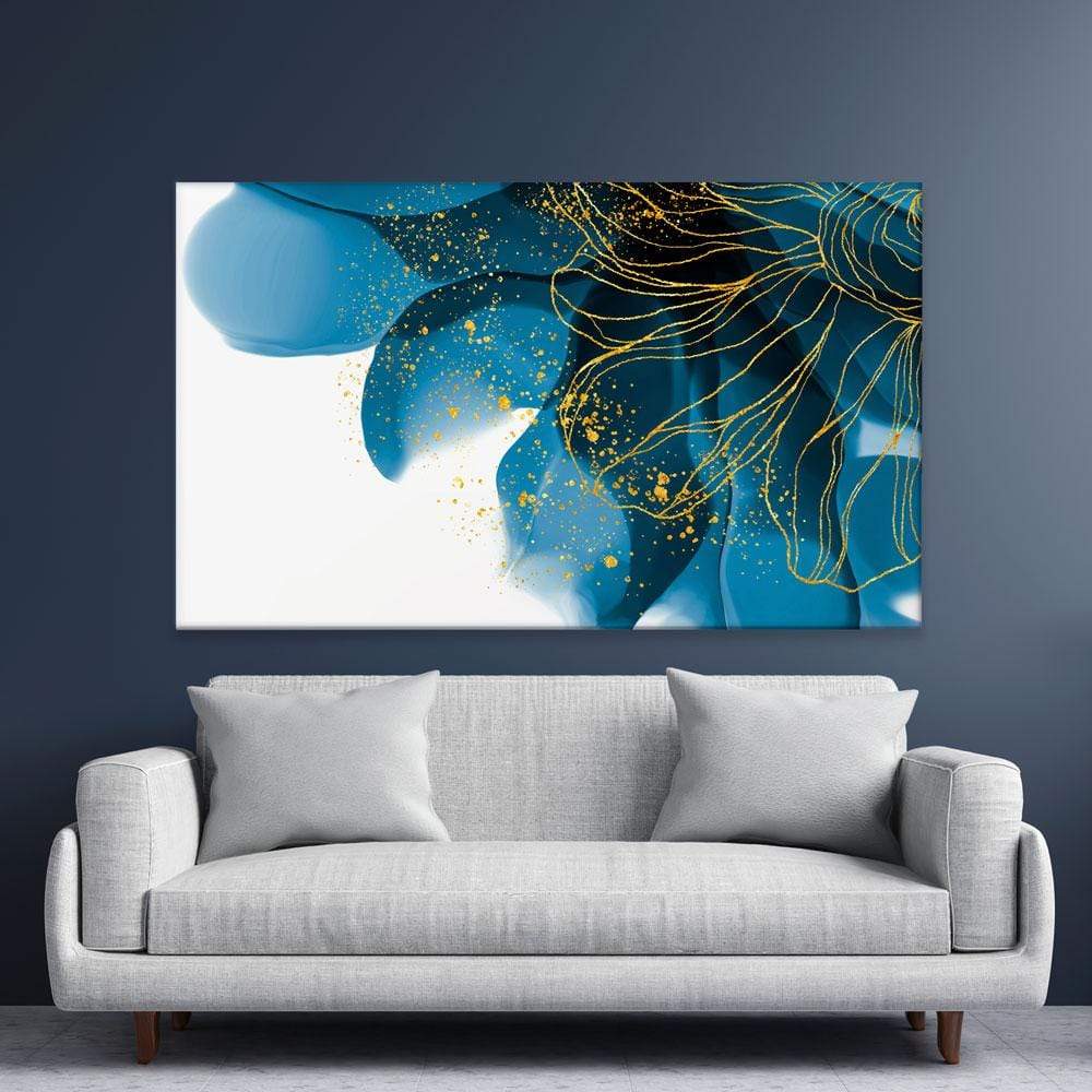 Blue Floral Speckles Canvas Print wall art product Olga.And.Design / Shutterstock