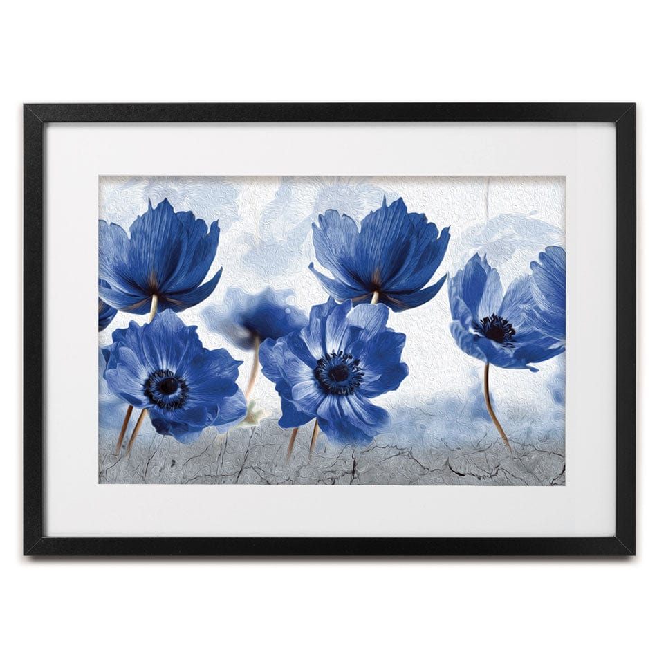 Blue Flowers Framed Art Print Art Print Shop