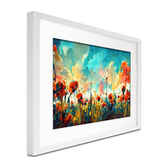 Blue Sky Above Flowers Framed Art Print wall art product Fortis Design / Shutterstock