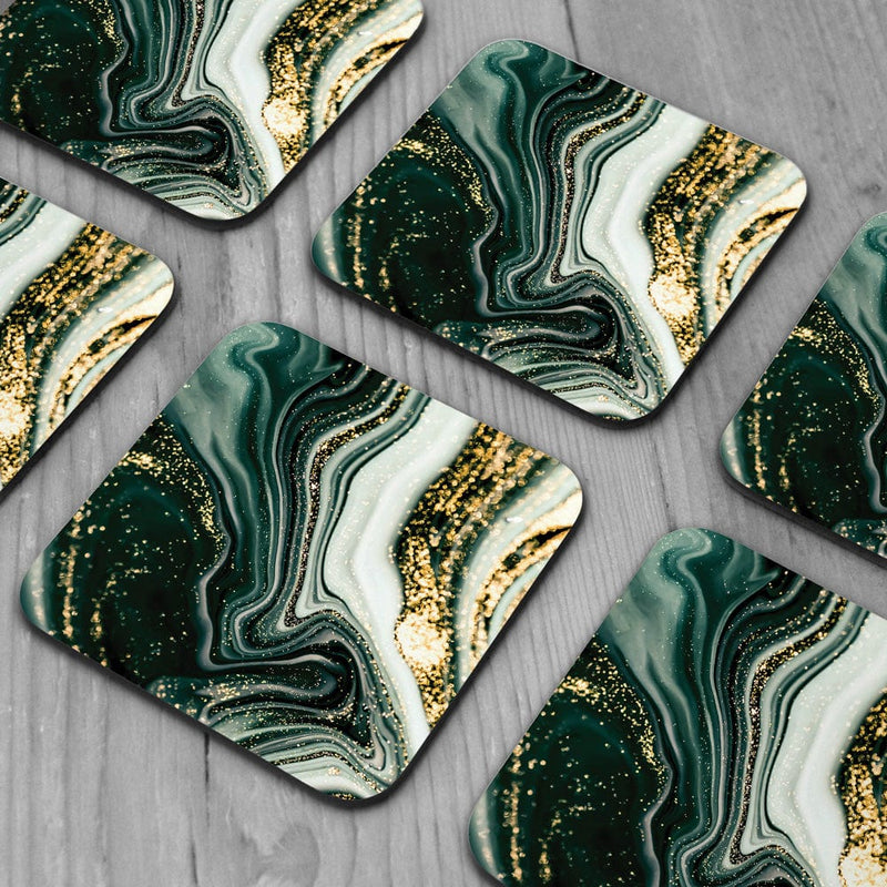 Bottle Green Marble Coaster Set wall art product CARACOLLA / Shutterstock