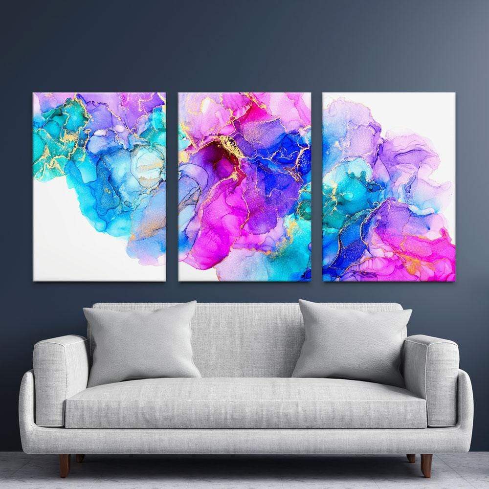 Bright Colourful Marble Trio Canvas Print wall art product djero.adlibeshe / Shutterstock