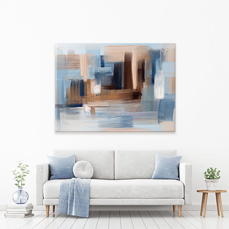 Brushed Beige And Blue Canvas Print wall art product artGALINI / Shutterstock