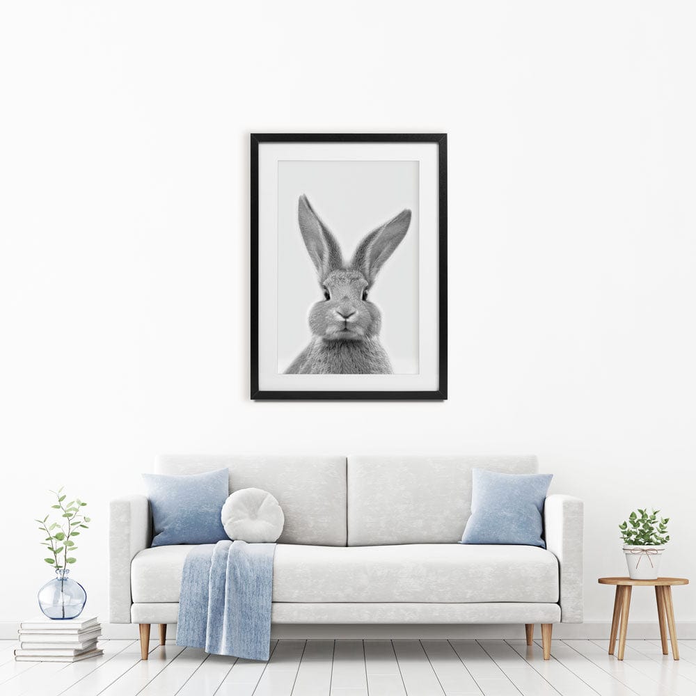 Bunny Rabbit Portrait Framed Art Print wall art product Art Print Shop