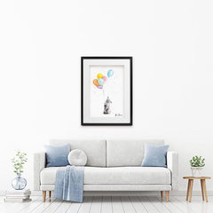 Buster And His Balloons Framed Art Print wall art product Ashvin Harrison