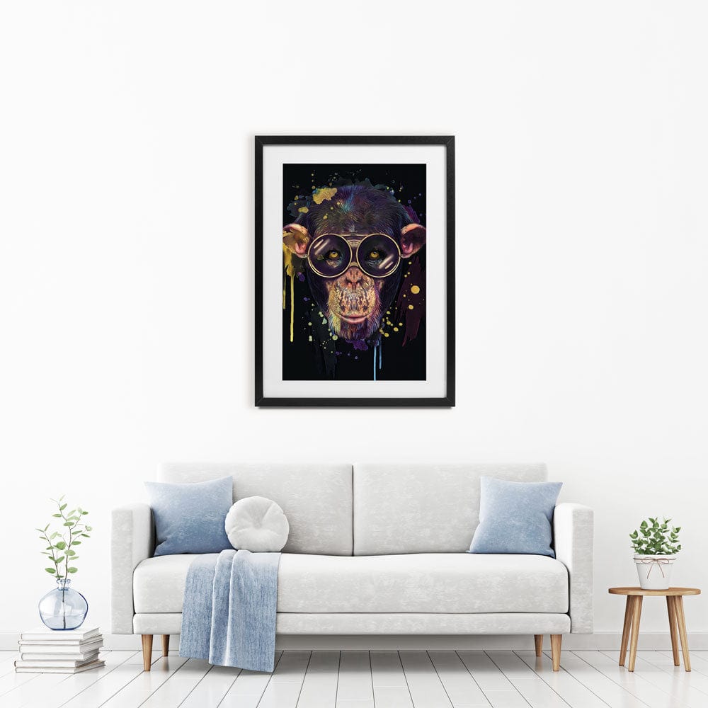 Chimp Paint Splash Framed Art Print wall art product StudioLondon / Shutterstock