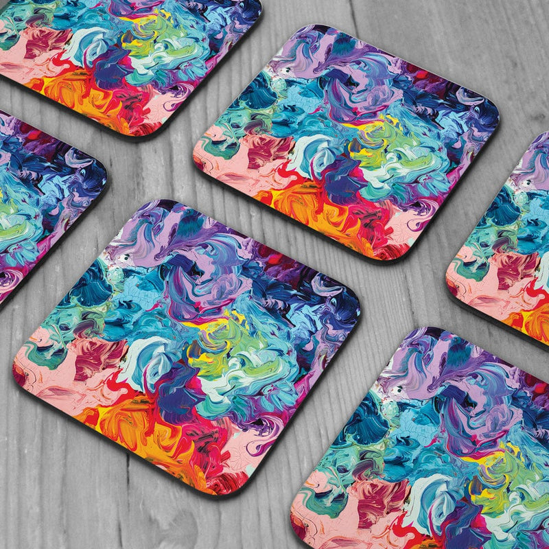 Colourful Abstract Oil Painting Coaster Set wall art product vhpicstock / Shutterstock
