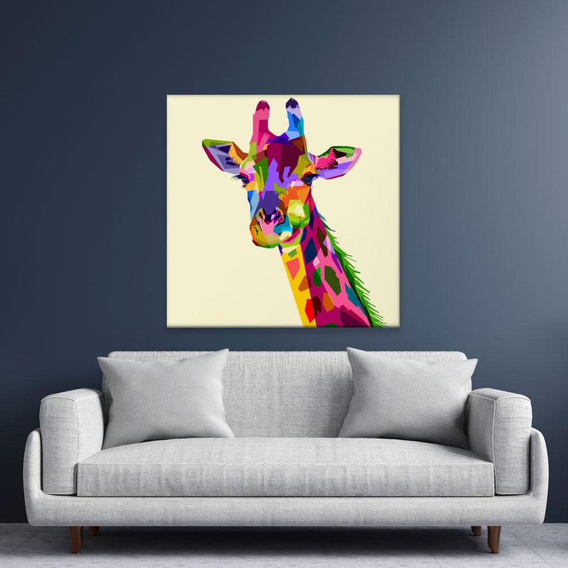 Colourful Giraffe Canvas Print wall art product Sultan Receh / Shutterstock