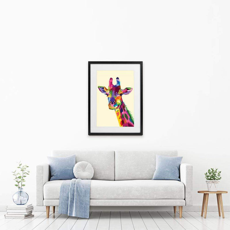 Colourful Giraffe Framed Art Print