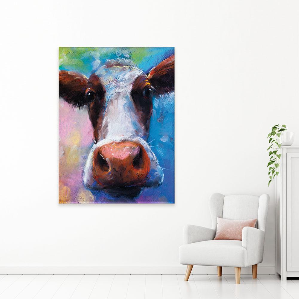 Colourful Pastel Cow Canvas Print wall art product Ivailo Nikolov / Shutterstock