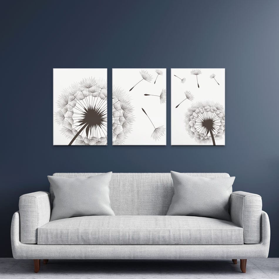 Dandelions Journey Trio Canvas Print wall art product Anastasia Kristofer / Shutterstock