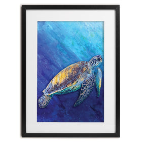 Deep Sea Turtle Framed Art Print wall art product Denise Dundon