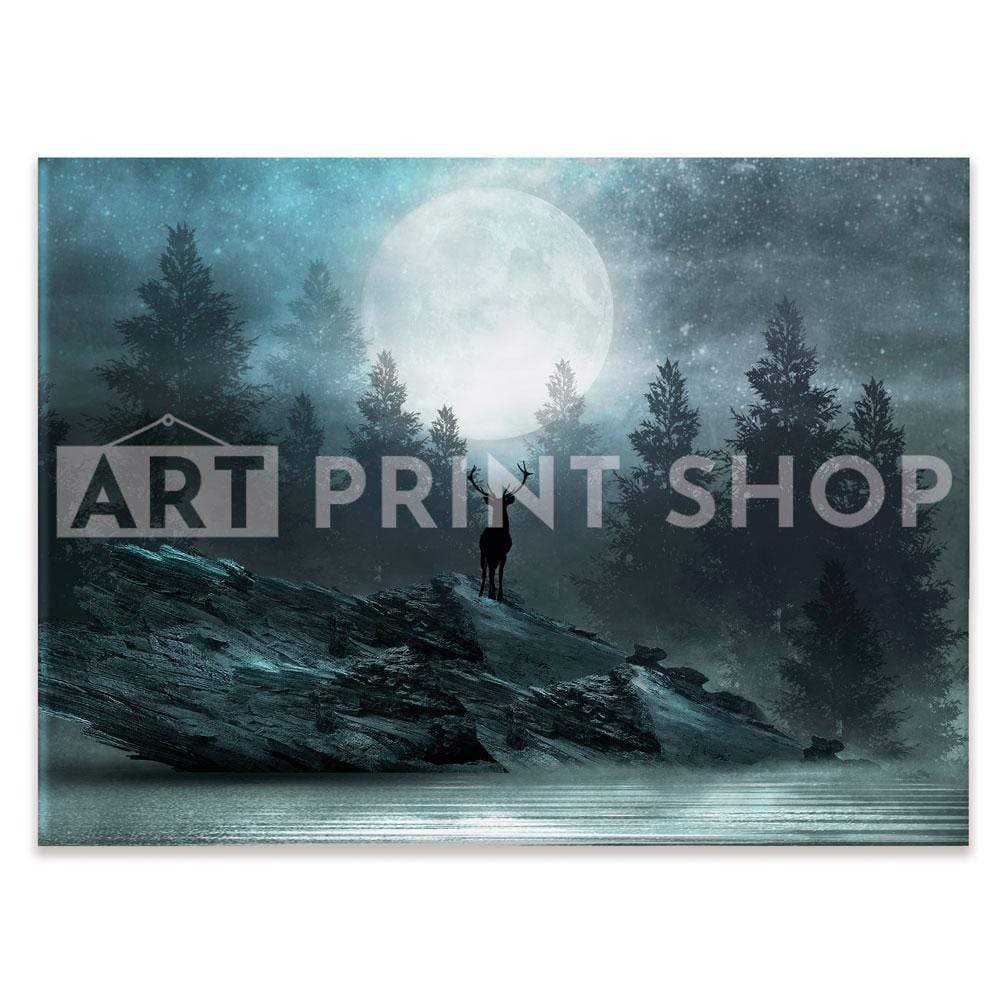 Deer Under The Moon Canvas Print wall art product Mia Stendal / Shutterstock