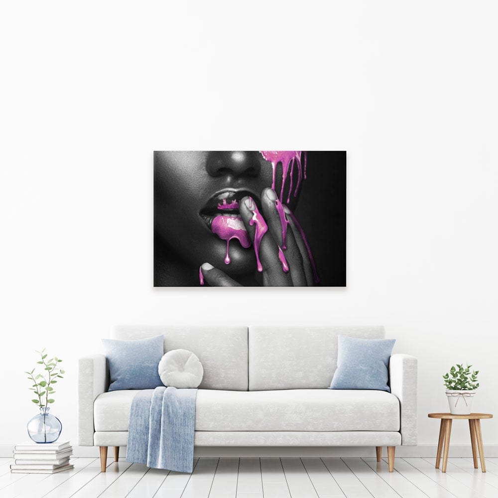 Dripping Pink Canvas Print wall art product H Cleary / Independent