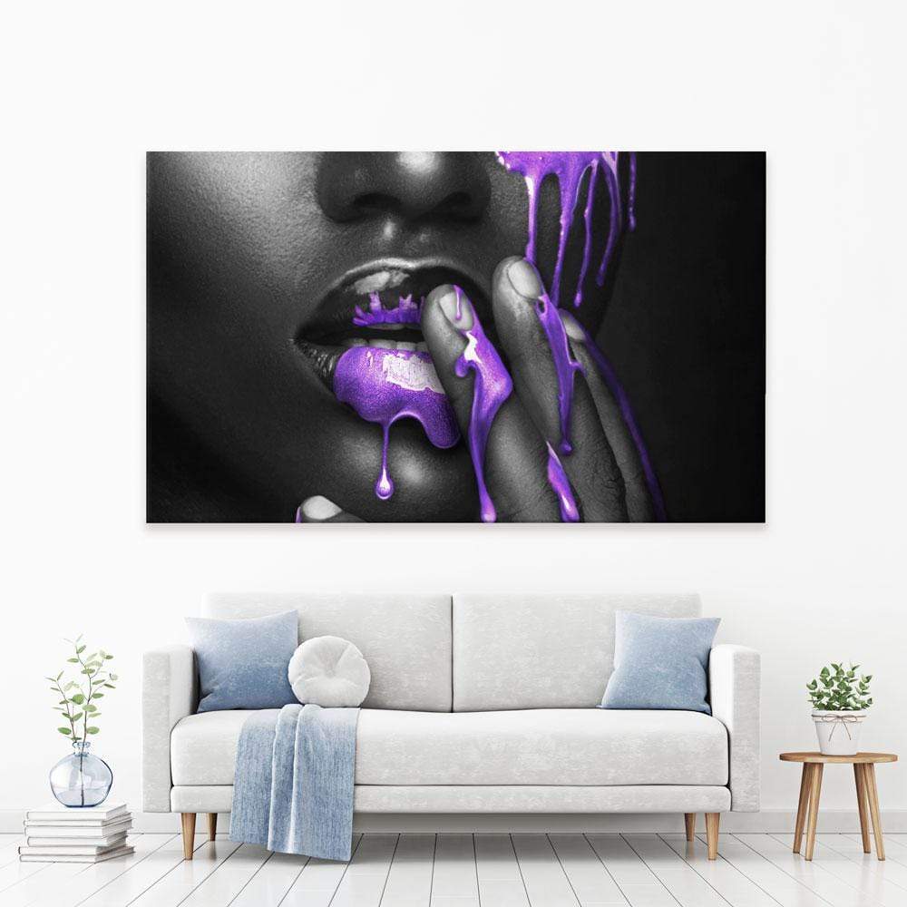 Dripping Purple Canvas Print wall art product H Cleary / Independent