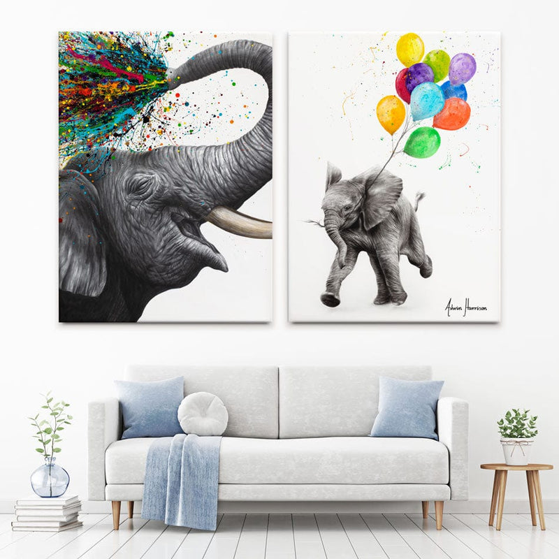 Elephants Duo Canvas Print wall art product Ashvin Harrison