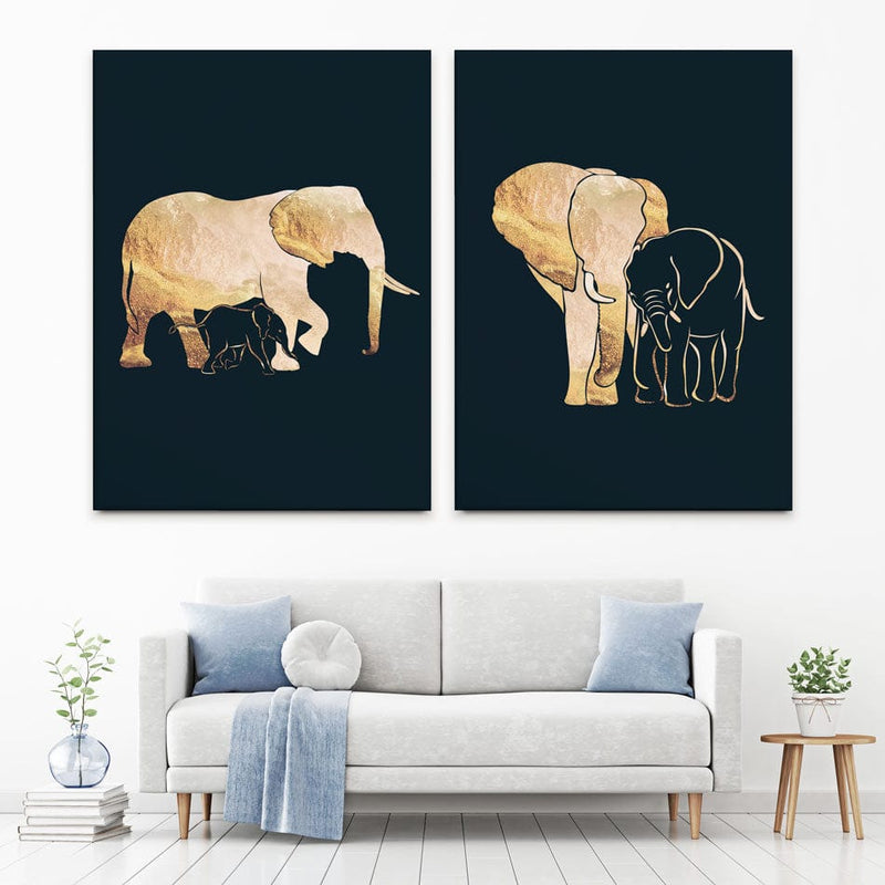 Elephants Embrace Duo Canvas Print wall art product Sarah Manovski