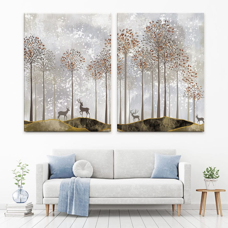 Forest Deer Canvas Print wall art product 3d artwork wallpaper / Shutterstock