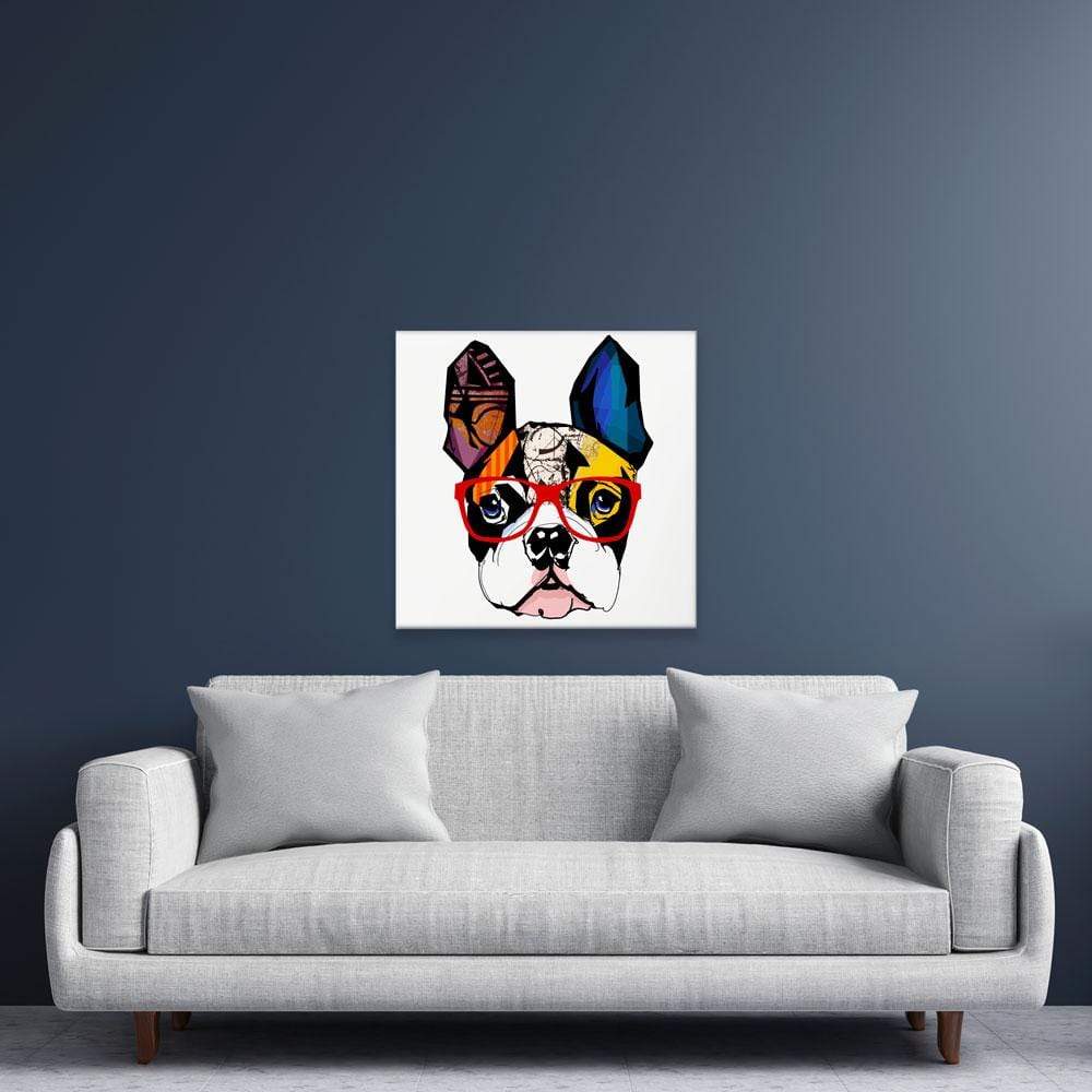 French Bulldog Wearing Glasses Canvas Print wall art product isaxar / Shutterstock
