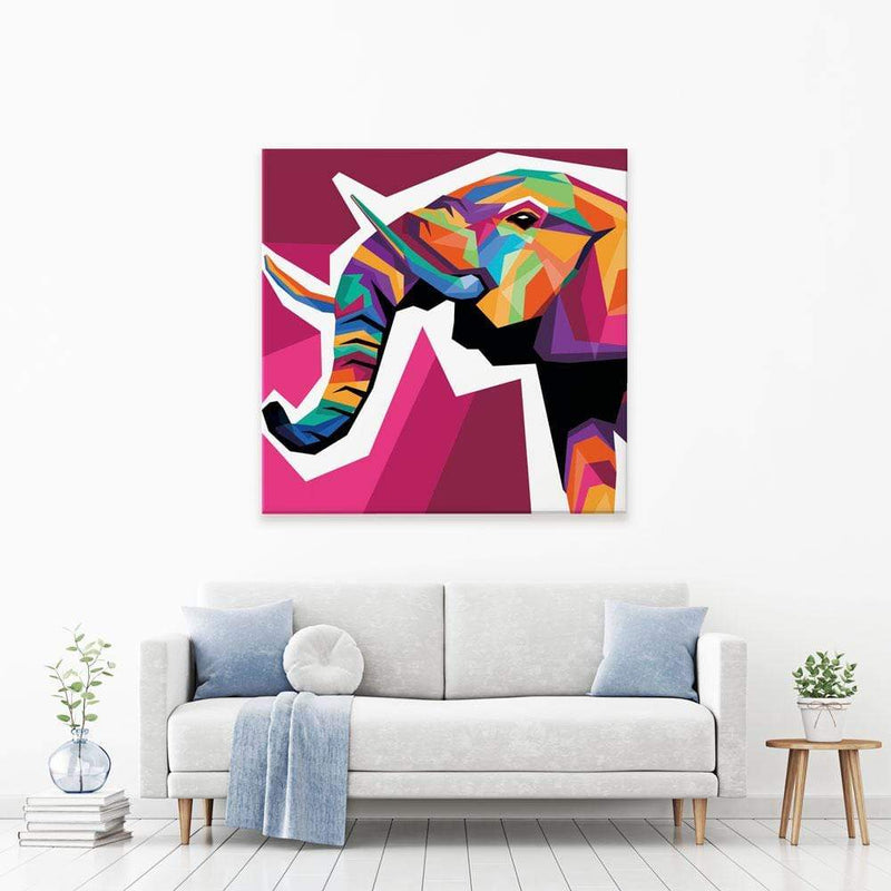 Funky Pop Art Elephant Canvas Print wall art product Zero05Ard / Shutterstock