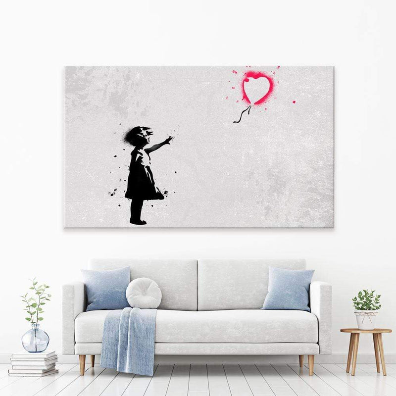 Girl With Balloon Canvas Print wall art product Banksy