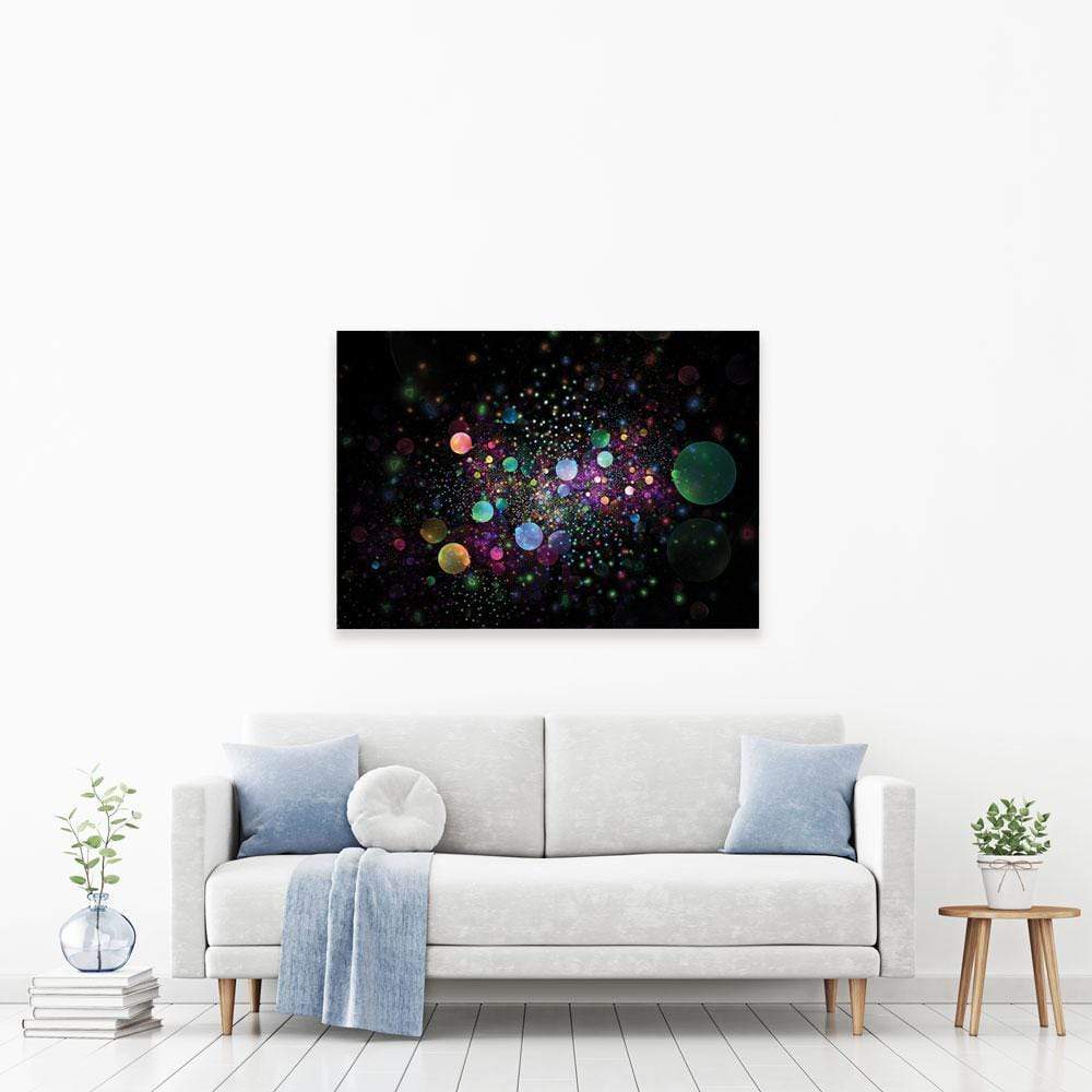 Glowing Rainbow Drops Canvas Print wall art product Klavdiya Krinichnaya / Shutterstock