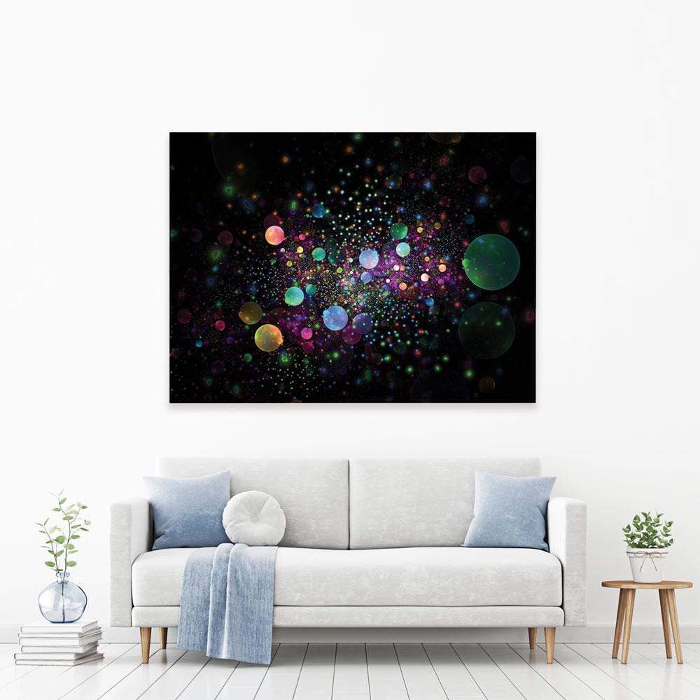 Glowing Rainbow Drops Canvas Print wall art product Klavdiya Krinichnaya / Shutterstock