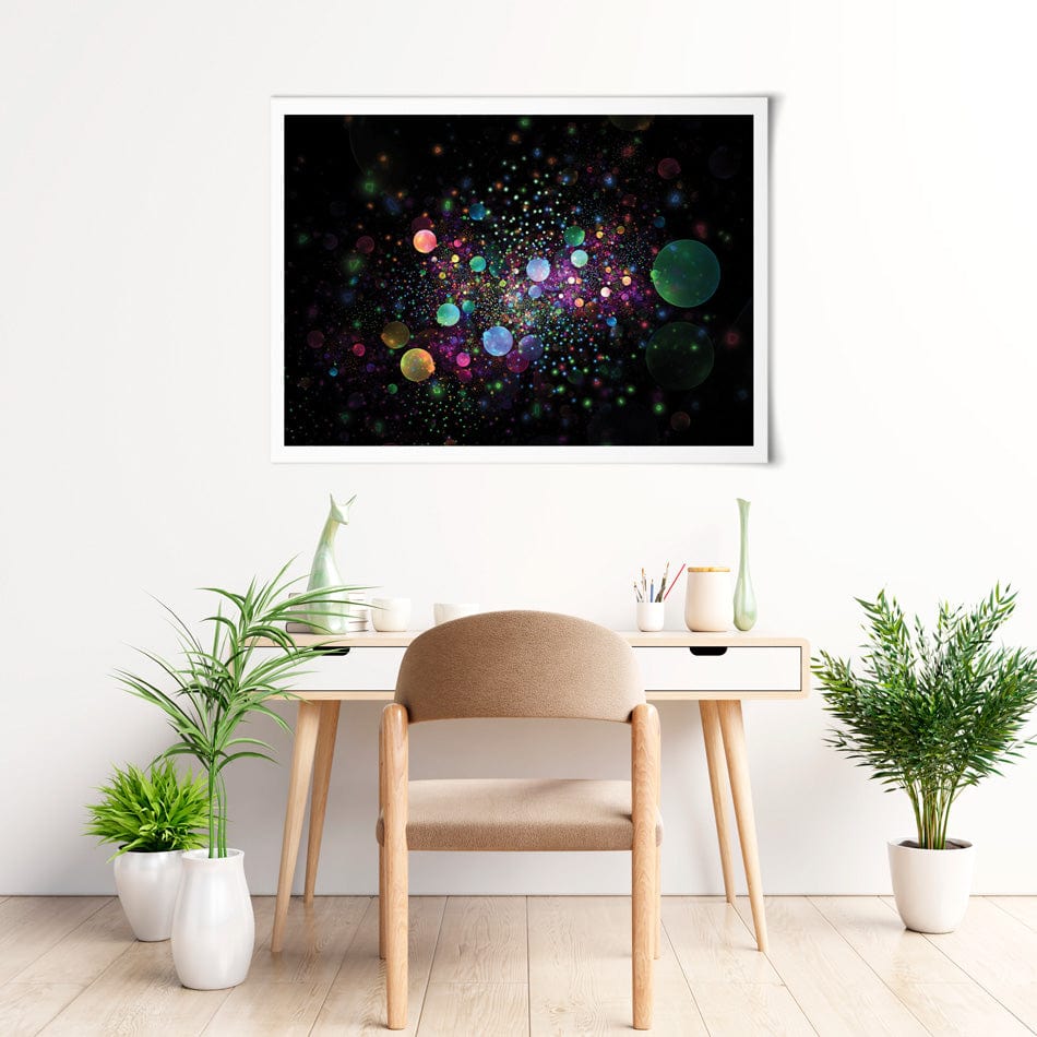 Glowing Raindrops Art Print wall art product Klavdiya Krinichnaya / Shutterstock