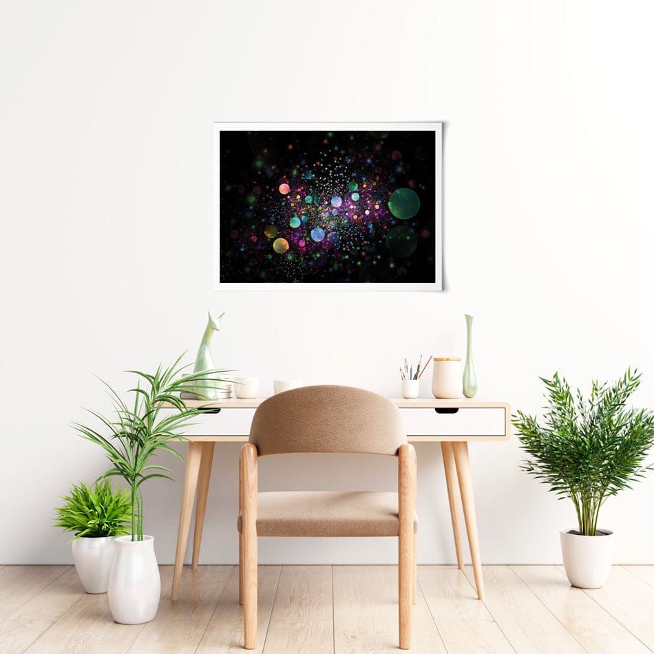 Glowing Raindrops Art Print wall art product Klavdiya Krinichnaya / Shutterstock