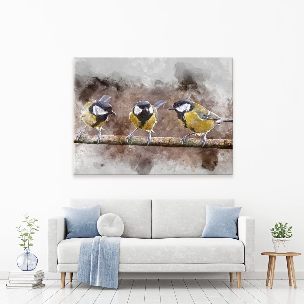 Great Tits Canvas Print wall art product Matt Gibson / Shutterstock