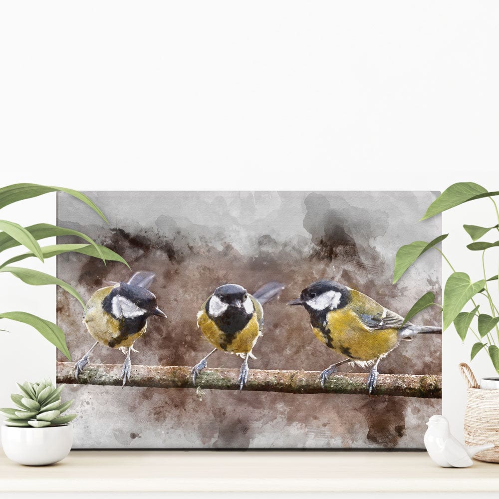 Great Tits Canvas Print wall art product Matt Gibson / Shutterstock