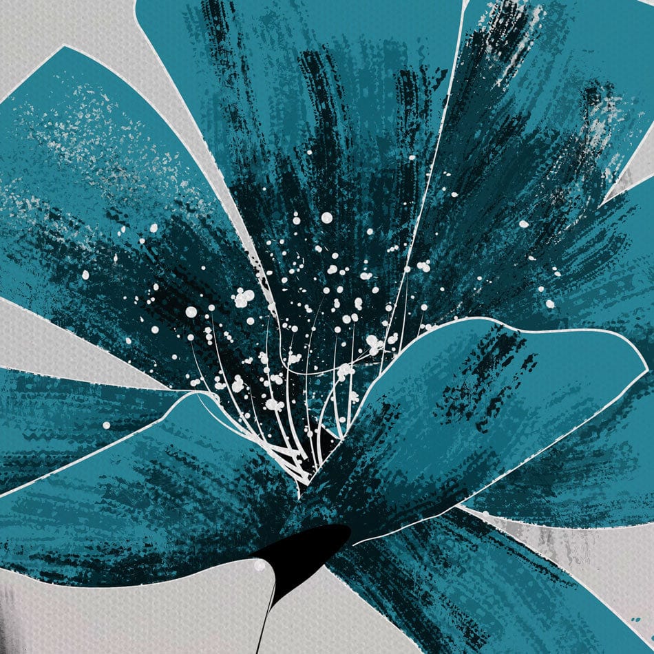 Grey And Blue Floral Canvas Print wall art product taif ahmed / Shutterstock