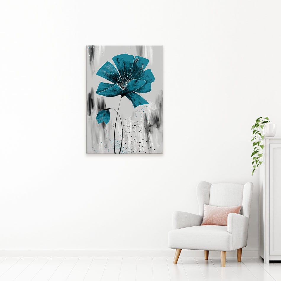 Grey And Blue Floral Canvas Print wall art product taif ahmed / Shutterstock