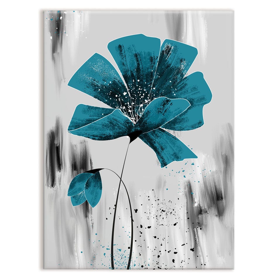 Grey And Blue Floral Canvas Print wall art product taif ahmed / Shutterstock