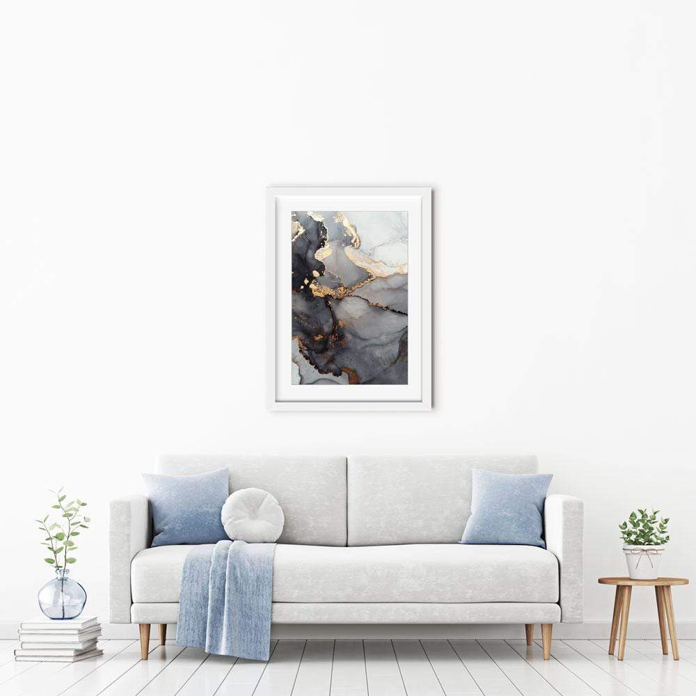 Grey Marble Tones Framed Art Print wall art product coldsun777 / Shutterstock